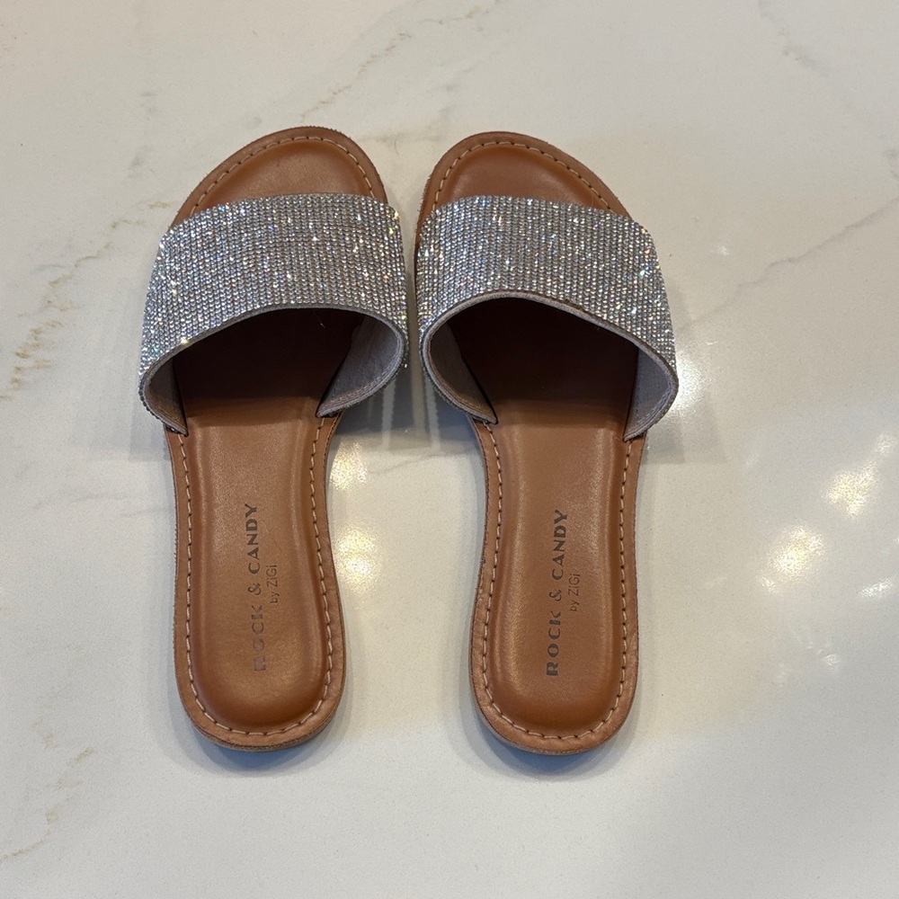 Rock & Candy Women's Glittering Silver Sandals